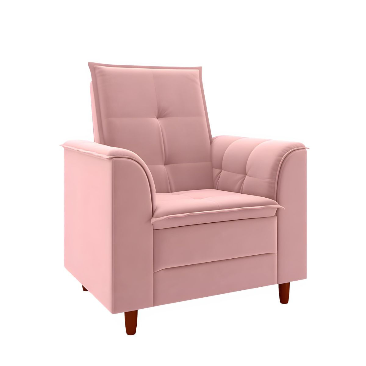 Poltrona Decorativa Estofada Confortável Sala Eloá Veludo