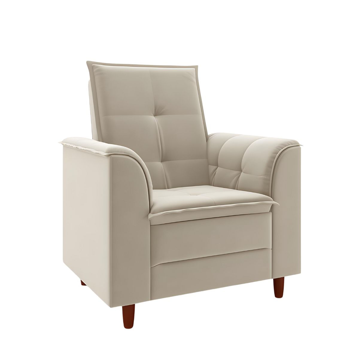 Poltrona Decorativa Estofada Confortável Sala Eloá Suede