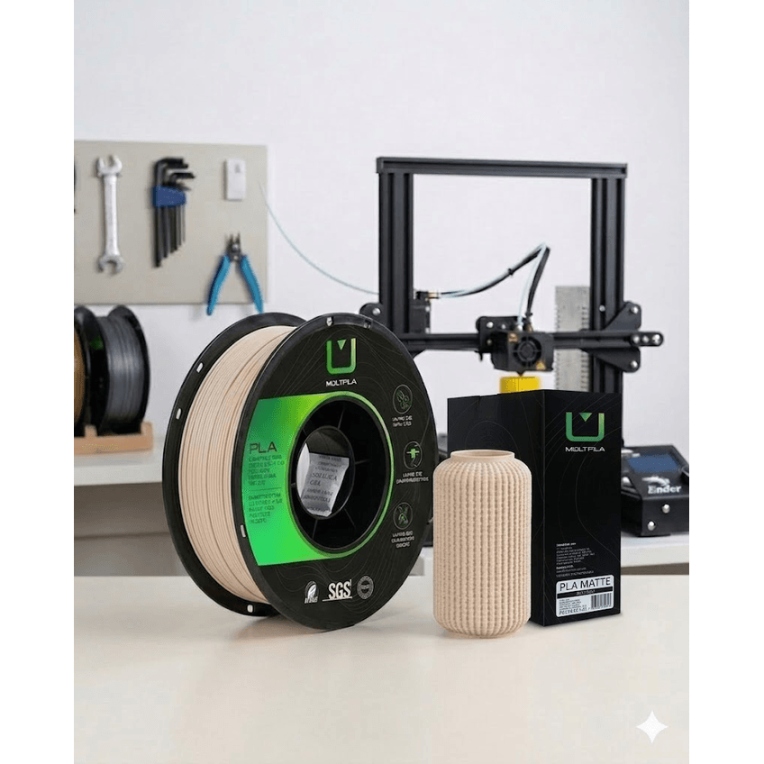 Filamento 3D Pla Matte Fosco Bege/Nude Multfila 1.75mm 1kg - imagem 2