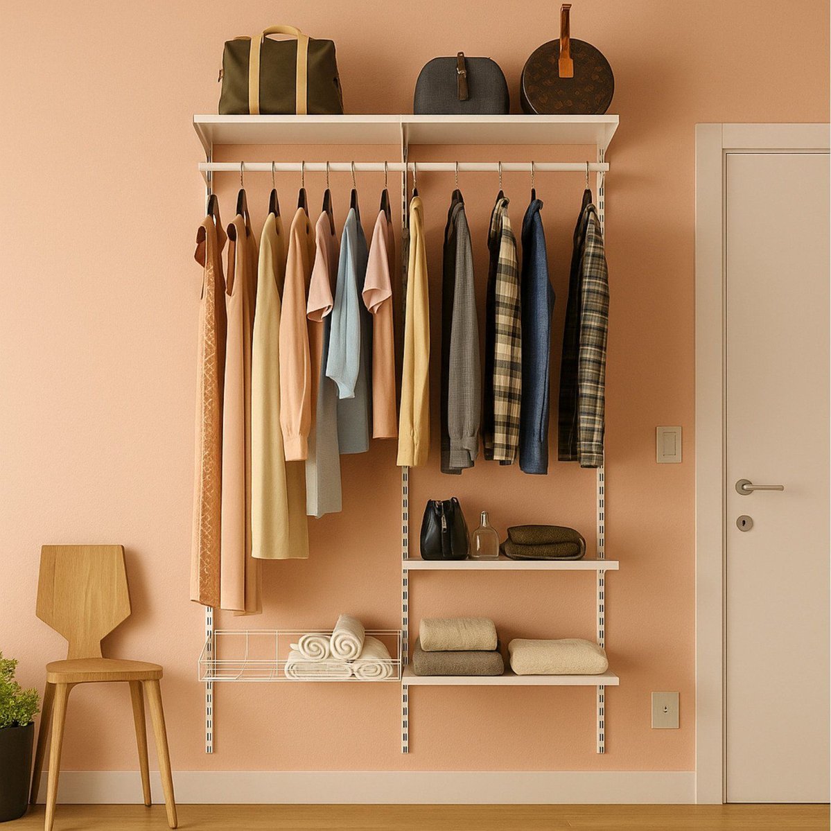 Closet Aberto Modulado Para Solteiro 125cm Aria Branco