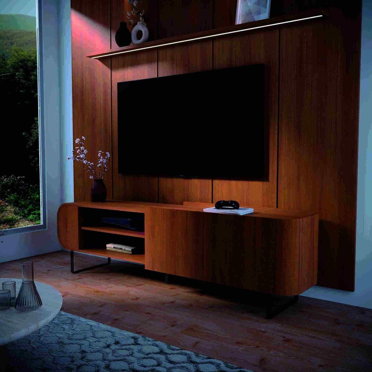 Rack Para Tv 60 Polegadas Em Mdf Flow Nature