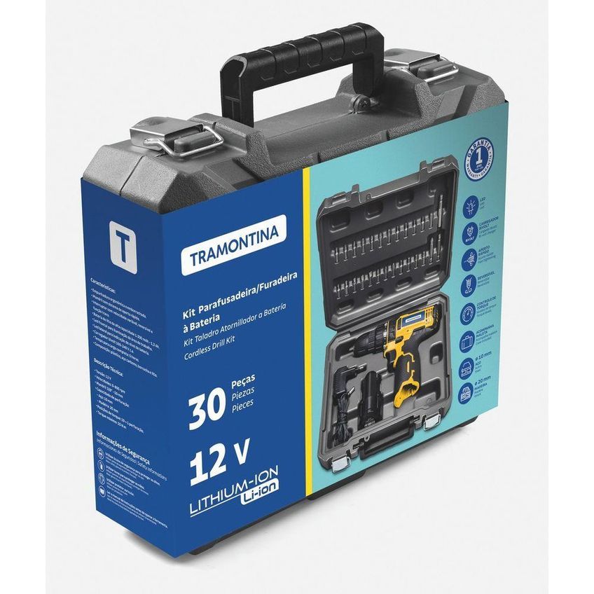 Parafusadeira-furadeira À Bateria 12v - 30 Peças Tramontina - imagem 3