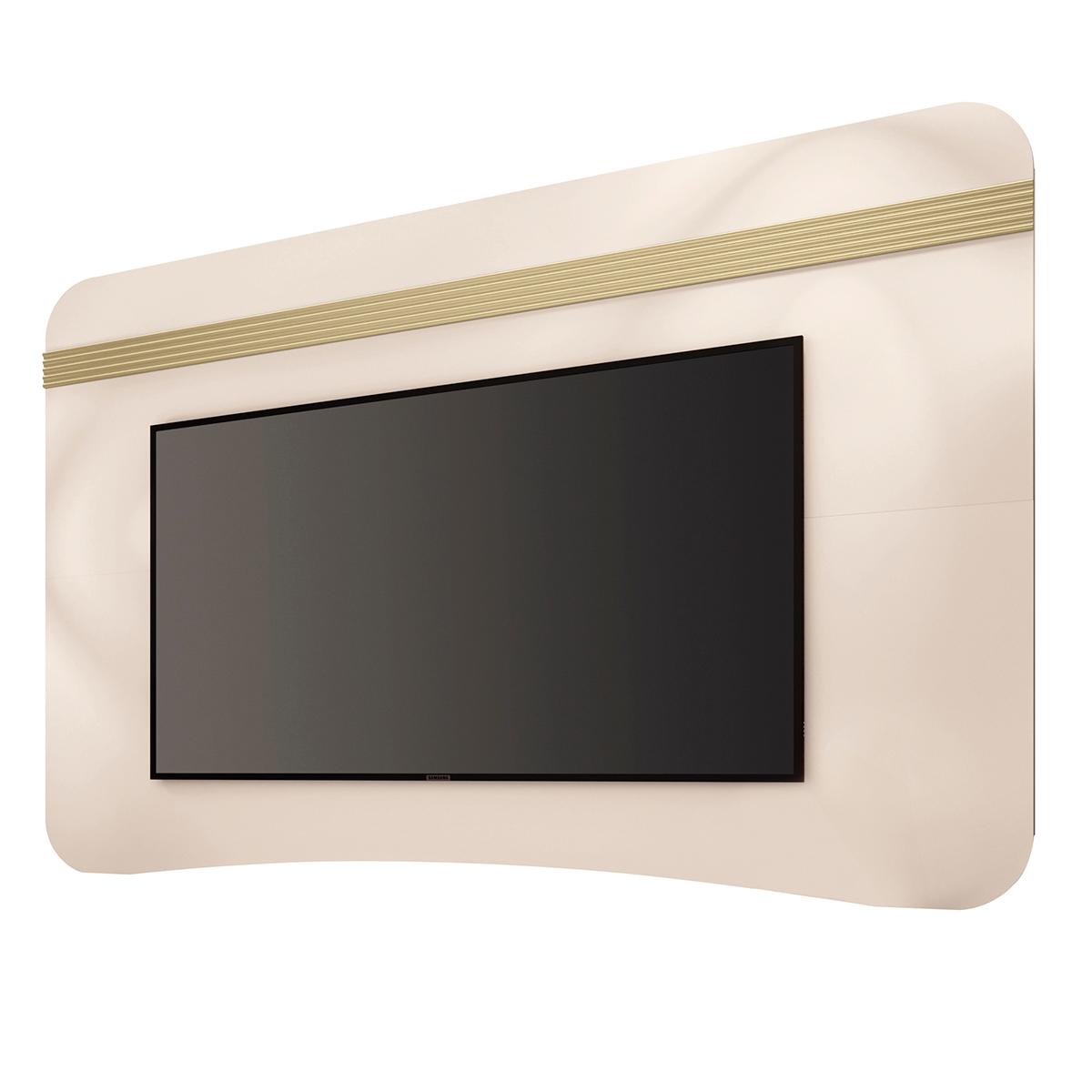 Painel Armony Sala Para Tv Até 80 Polegadas Off White/champanhe