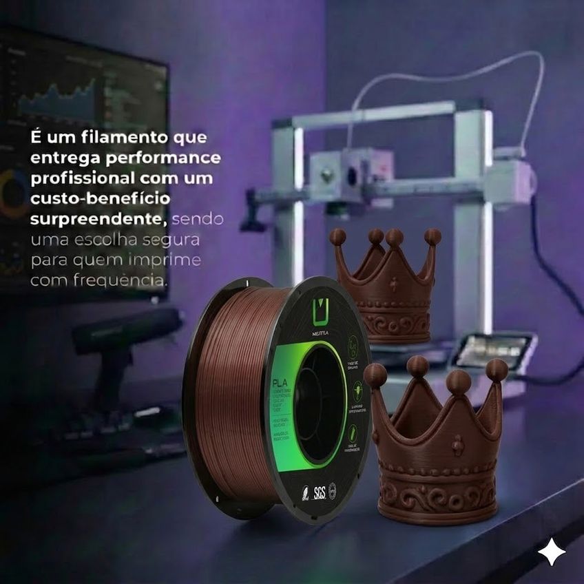 Filamento Pla Silk Bronze 1kg 1.75mm Multfila Impressora 3d - imagem 5