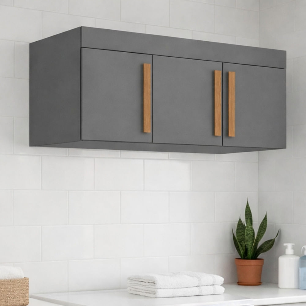 Armário Aéreo Multiuso 3 Portas Smart Maxel Móveis