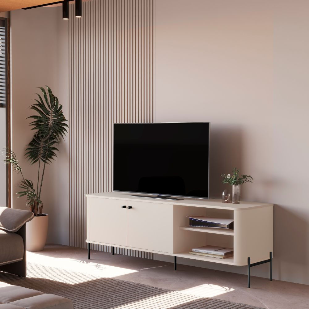 Rack Para Tv Até 60 Polegadas 2 Portas Com Pés Em Mdf Tucupi Jb Móveis