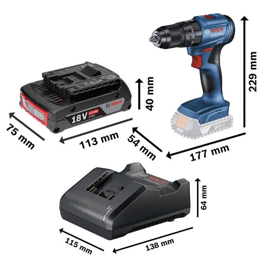 Parafusadeira De Impacto 65nm Brushless Com 2 Baterias 2,0ah Carregador E Kit Brocas 15 Peças Bosch - imagem 5
