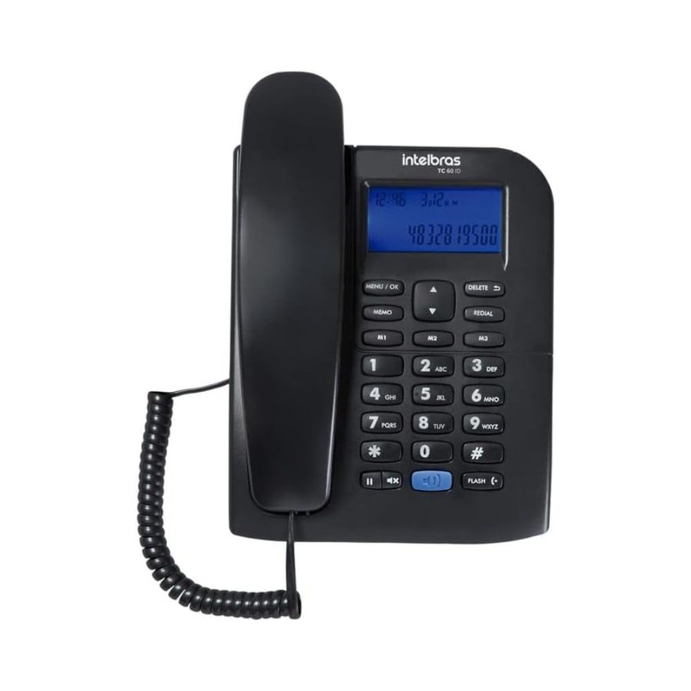 Telefone Com Identificador De Chamadas Tc 60 Id Preto Intelbras