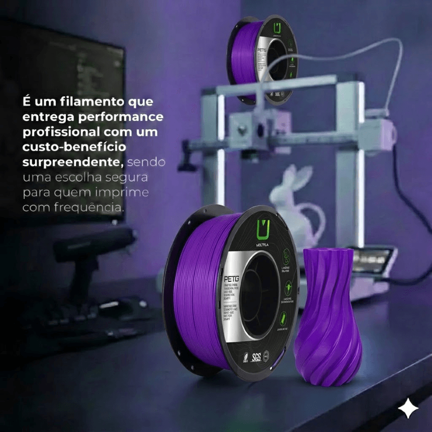 Filamento Petg Roxo 1kg Multfila Para Impressora 3d 1.75mm - imagem 2