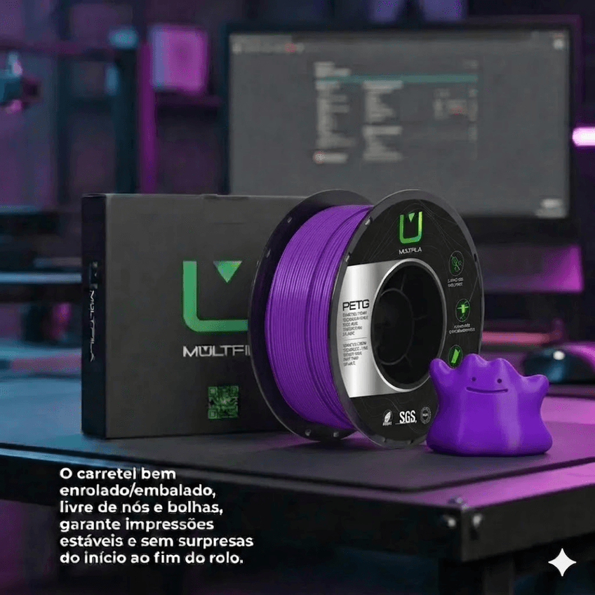 Filamento Petg Roxo 1kg Multfila Para Impressora 3d 1.75mm - imagem 4