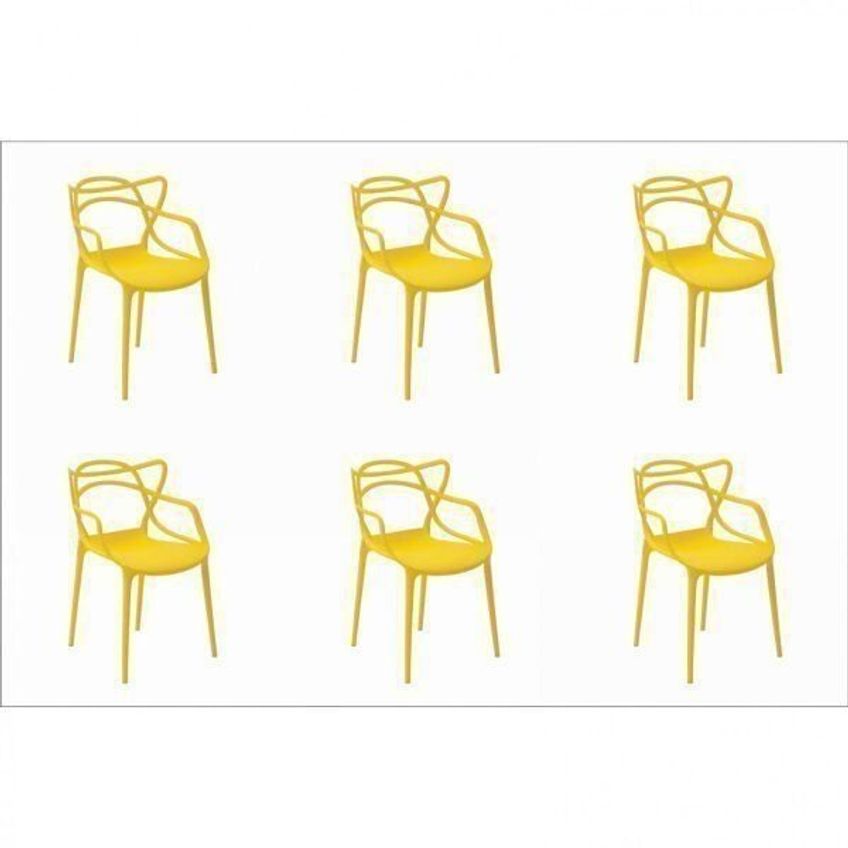 Kit 6 Cadeiras Allegra Rivatti Amarelo - imagem 2