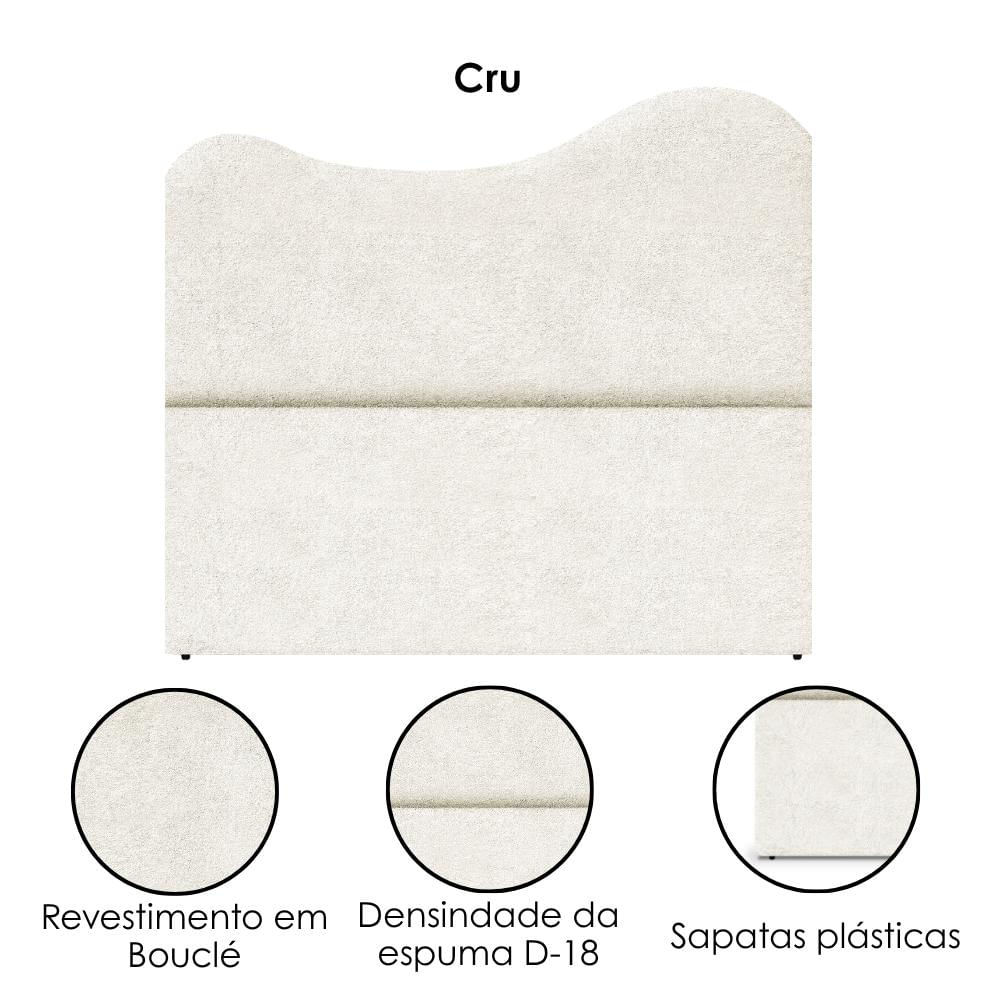 Cabeceira Casal 140 Cm Com Frame Selena Boucle Cru Artte