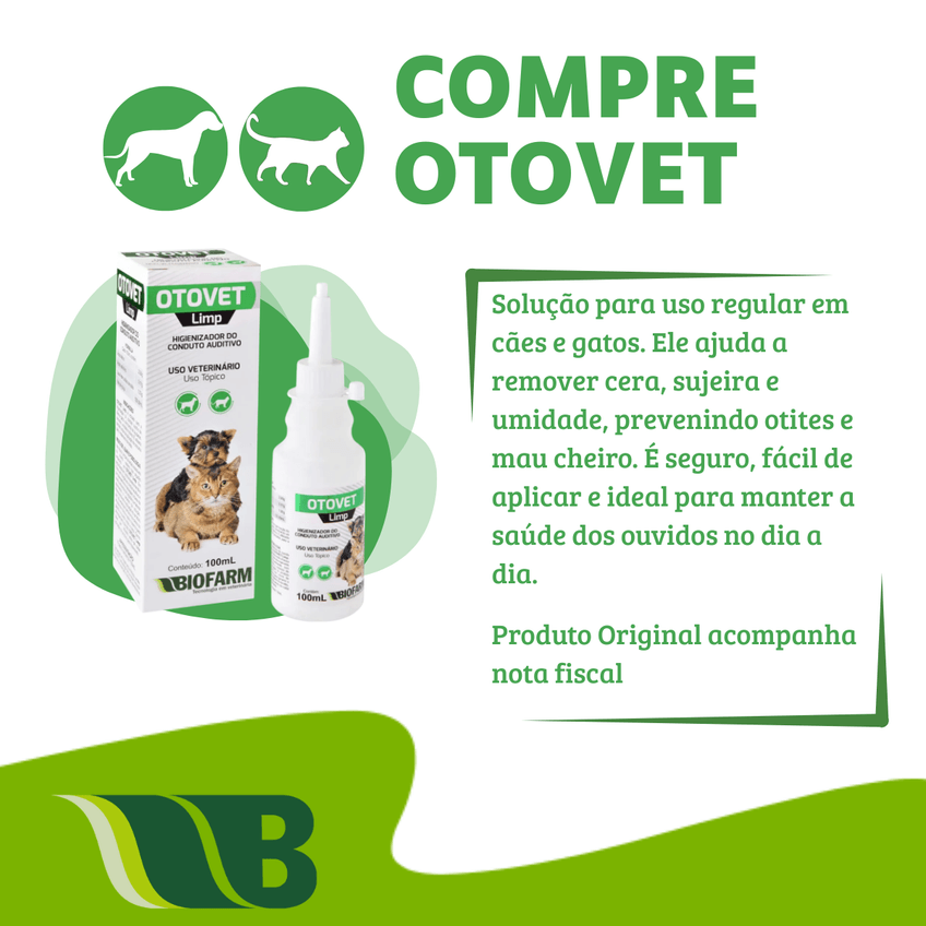 Otovet Limp Solução Higienica Cães E Gatos 100ml Biofarm - imagem 5