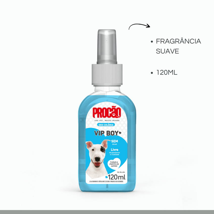 Deo Colonia Pet Sem Alcool Macho Cães Gatos Procão 120ml - imagem 3