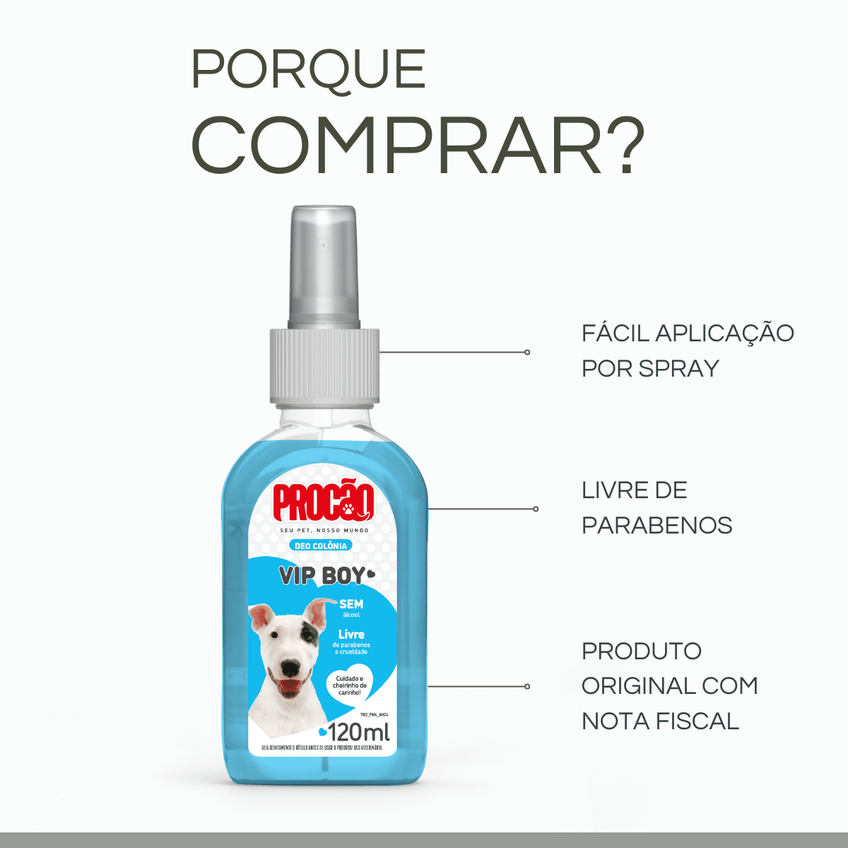Deo Colonia Pet Sem Alcool Macho Cães Gatos Procão 120ml - imagem 4