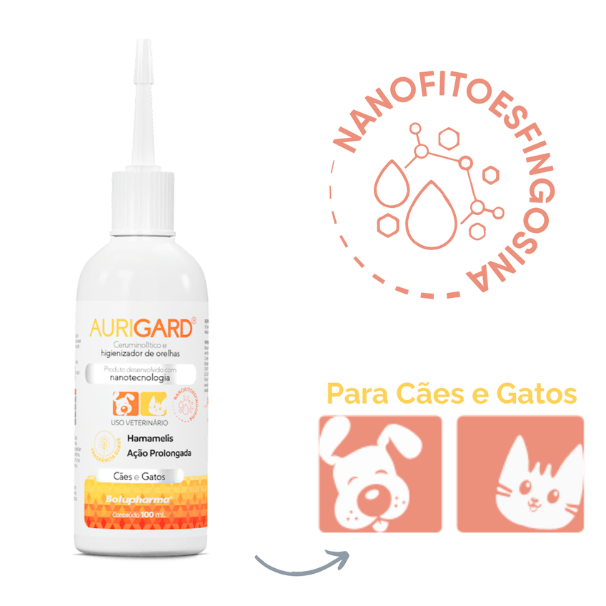 Aurigard Higienizador De Orelhas Cães Gatos Botupharma 100ml - imagem 2