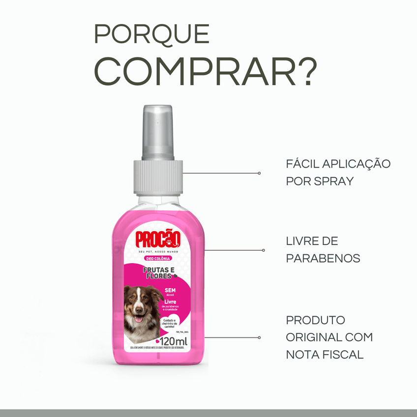 Deo Colonia Pet Sem Alcool Femea Cães Gatos Procão 120ml - imagem 4