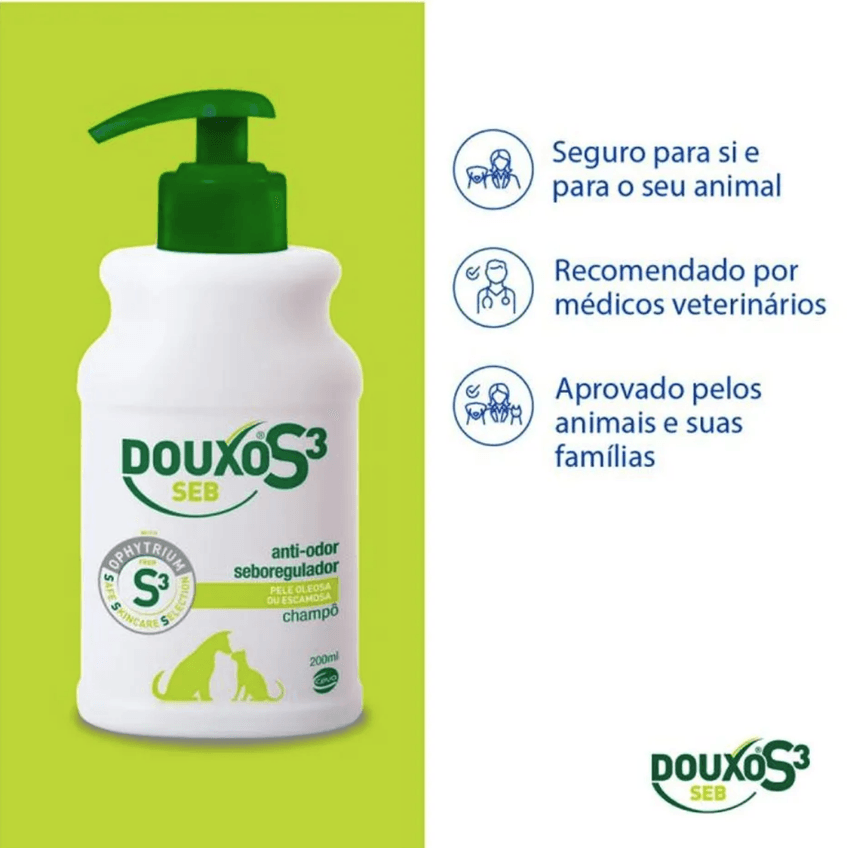Shampoo Douxo S3 Seb Ceva Para Cães E Gatos 200ml - imagem 3