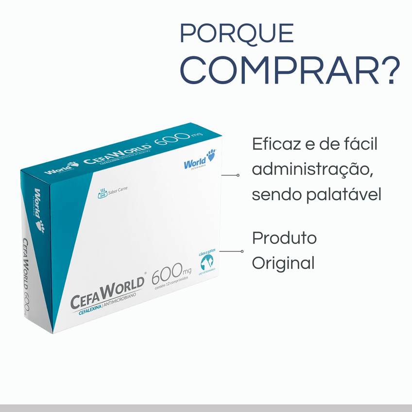 Cefaworld Antibiótico Amplo Espectro Cães Gatos World 600mg - imagem 4