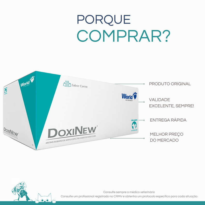 Doxinew Cães Gatos 10 Blisters C/ 14 Comprimidos World 100mg - imagem 5