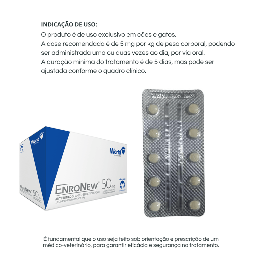 Enronew Display Antibiótico Cães Gatos 50mg Cartuchos World - imagem 3