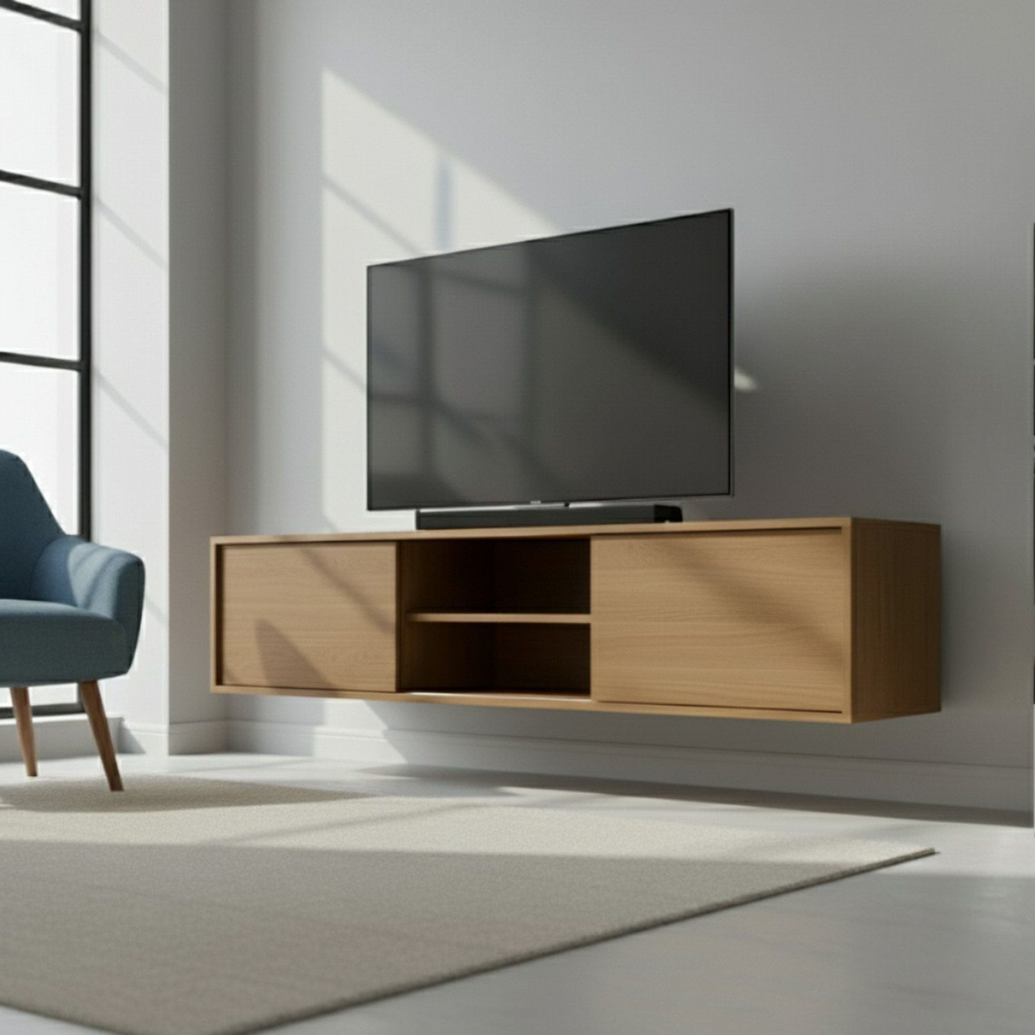 Rack Para Tv 75 Polegadas 2 Portas Correr Origem Angelim