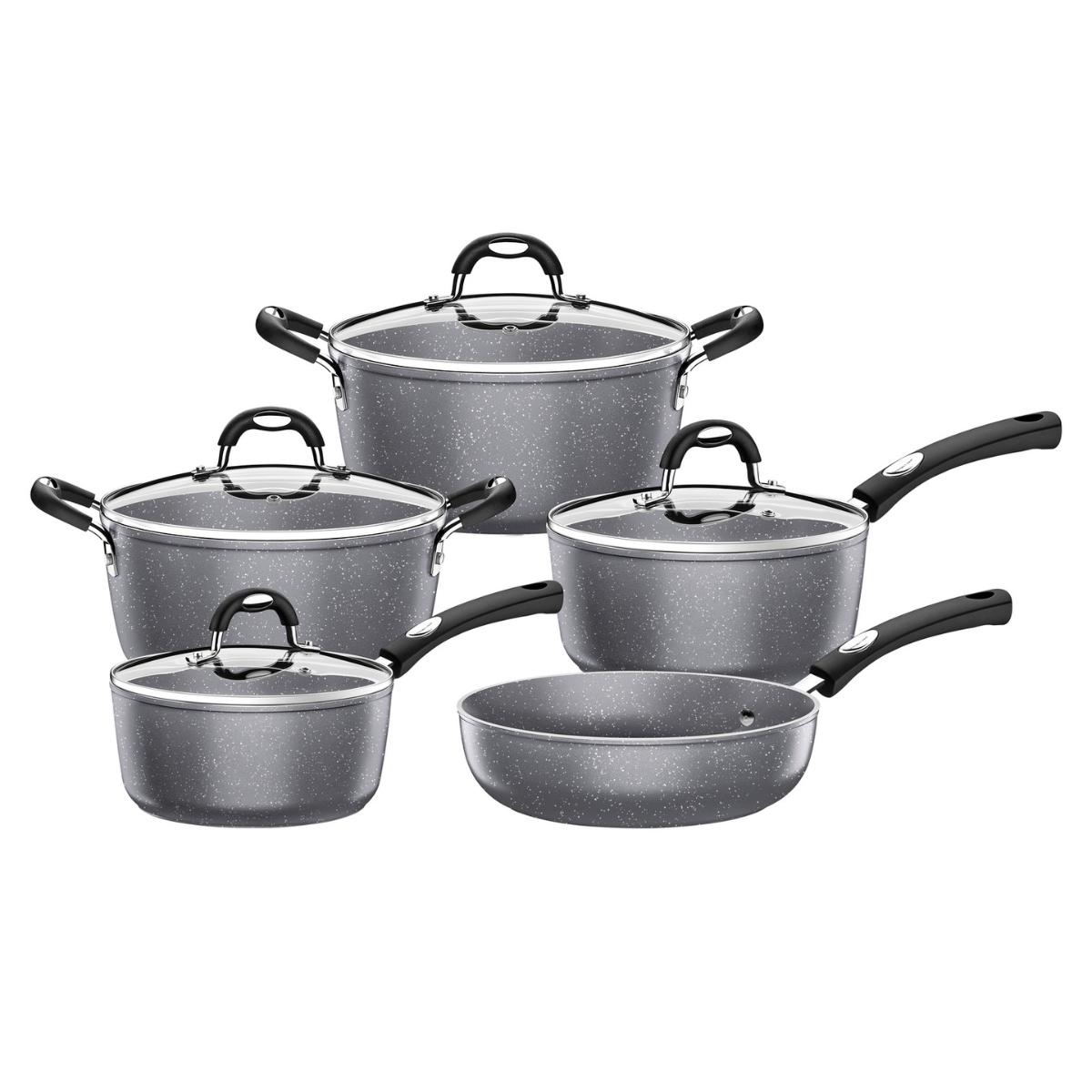 Jogo Panelas 5 Peças Mônaco Antiaderente Tramontina Cor:cinza