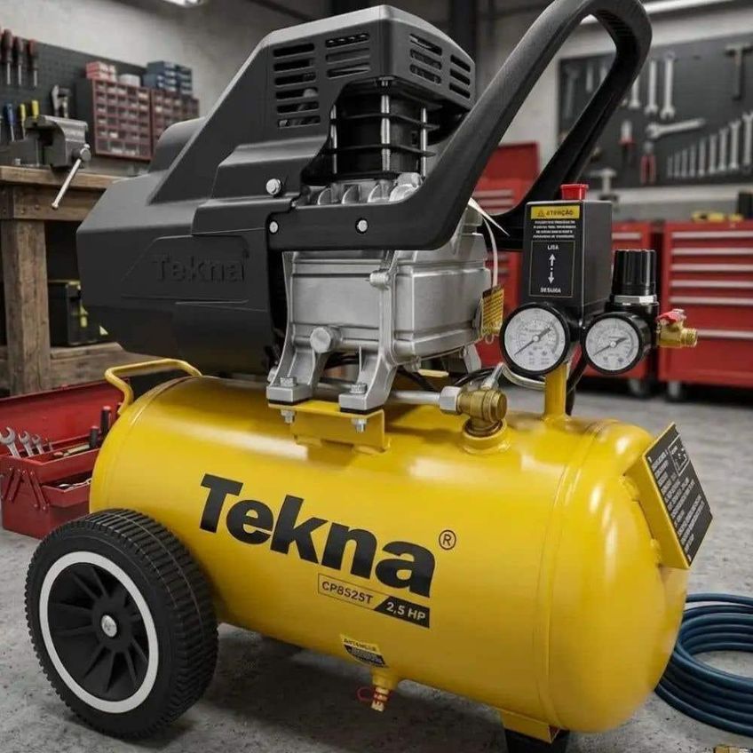 Compressor De Ar 2,5hp 22l 220v Com Parafusadeira 12v Bivolt Com Kit 13 Peças Tekna Evald - imagem 5