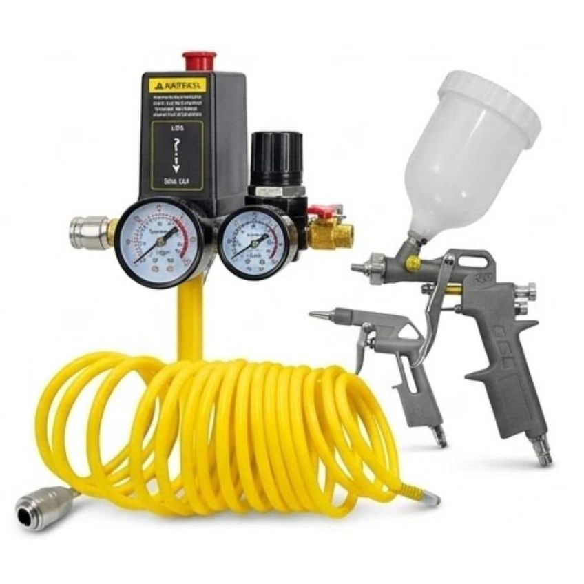 Compressor De Ar Com Kit 2,5hp 22l 220v E Parafusadeira 12v Bivolt Com Kit 13 Peças Tekna Evald - imagem 3
