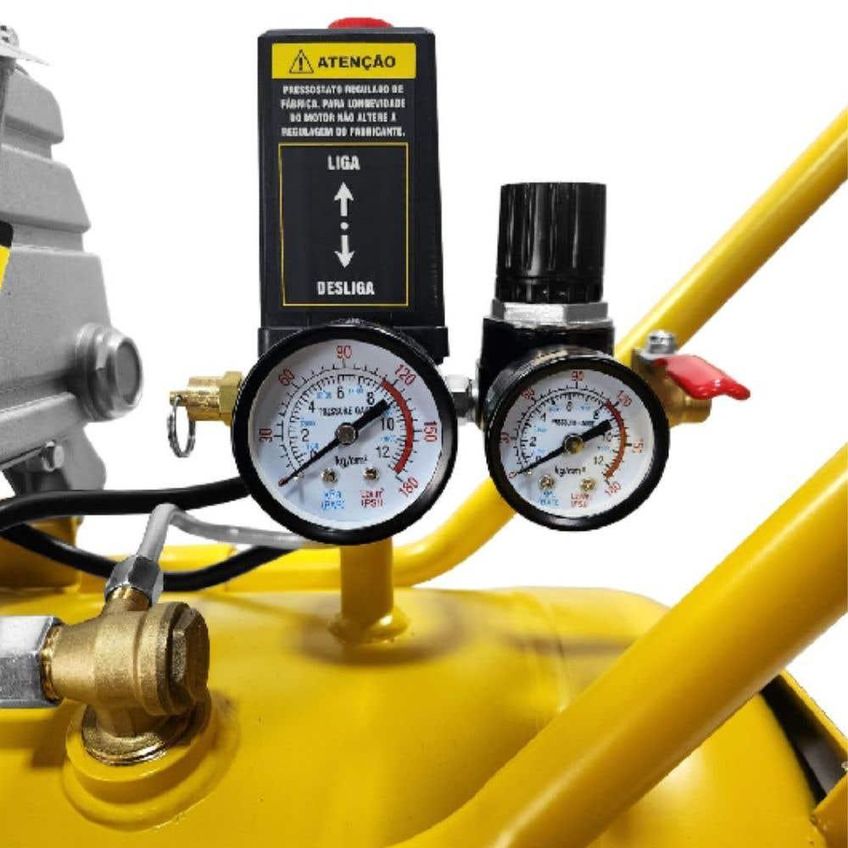 Compressor De Ar 2,5hp 43l 127v Com Parafusadeira 12v Bivolt Com Kit 13 Peças Tekna Evald - imagem 3