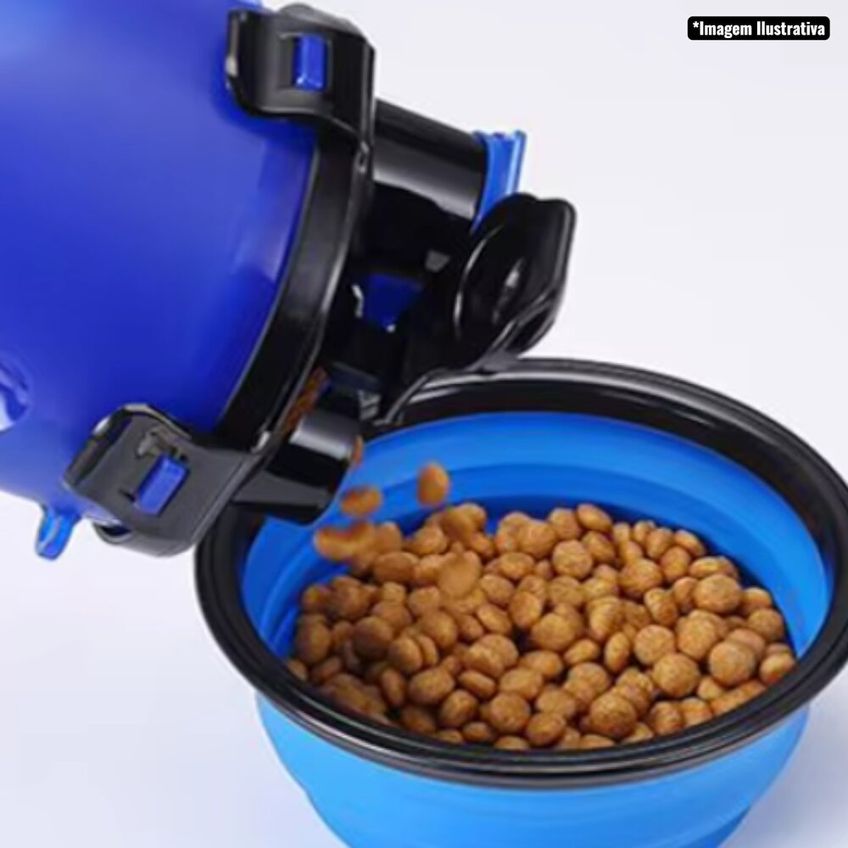 Garrafa Dupla Porta Ração E Água Pets Com Pote Retrátil Branca - imagem 3
