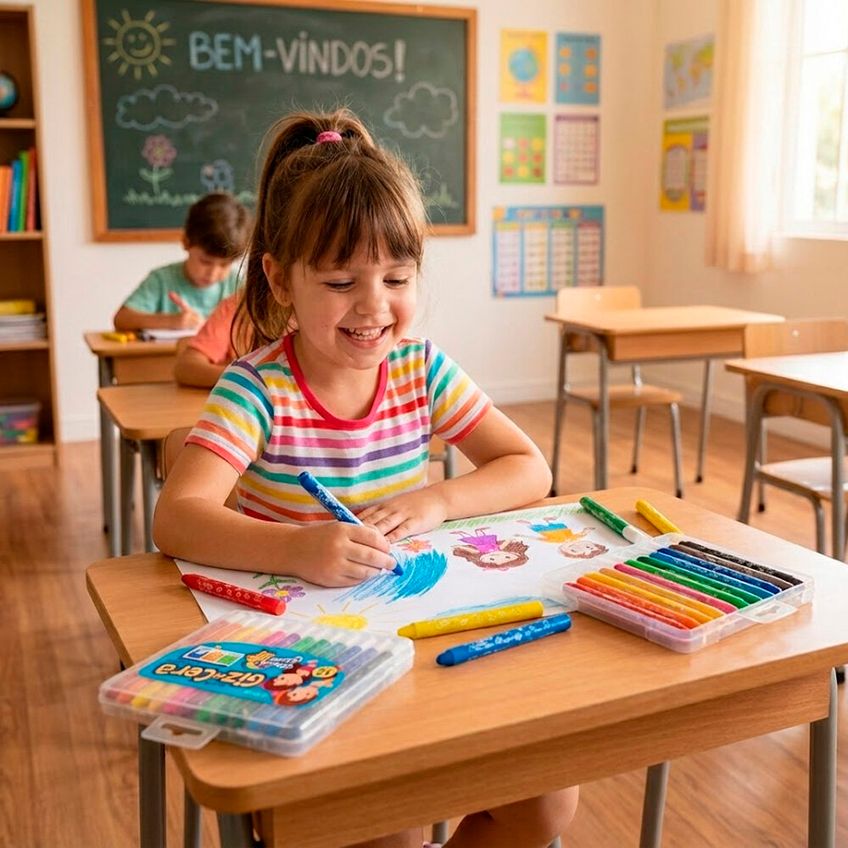 Giz De Cera Retrátil 12 Cores Maria Clara E Jp Infantil Escolar - imagem 2