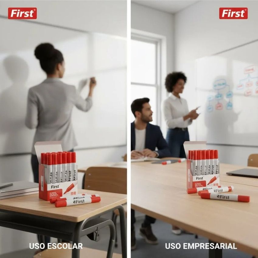 Marcador Quadro Branco Vermelho Caixa Com 12 Secagem Rápida - imagem 4