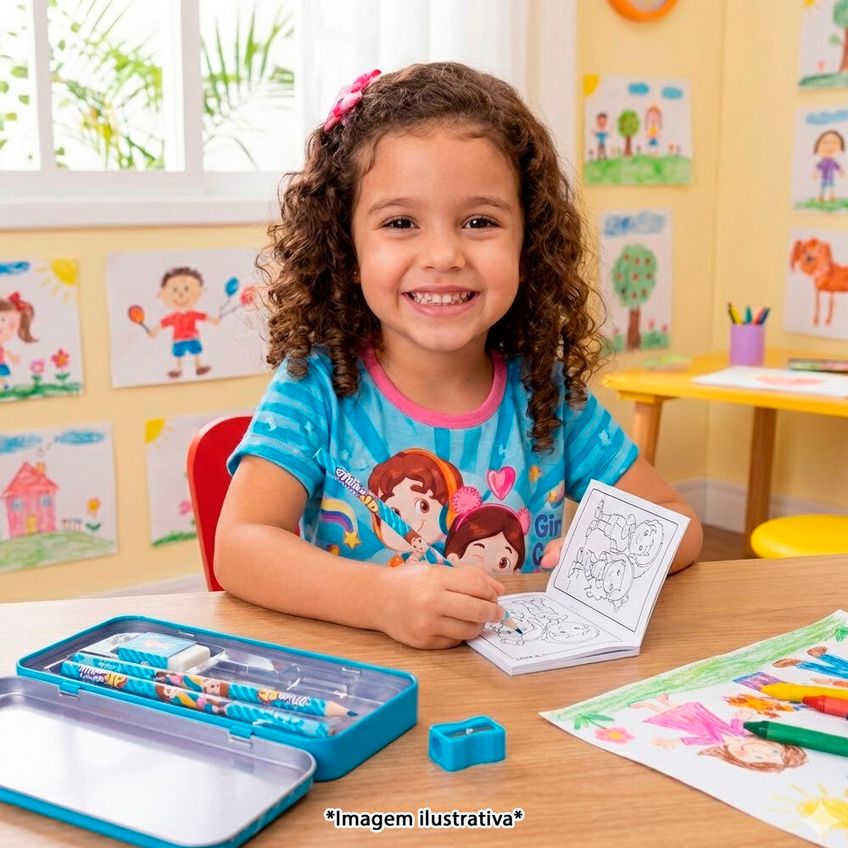 Kit Escolar Infantil Maria Clara E Jp Estojo, Canetinhas E Lápis - imagem 3