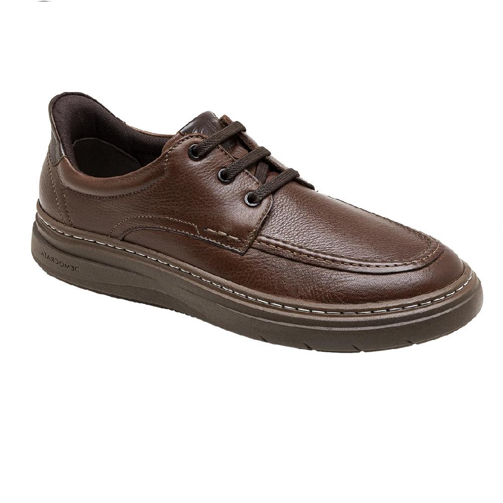 Sapato Democrata Grid Calce Facil Ref 240002-3 Marrom 41