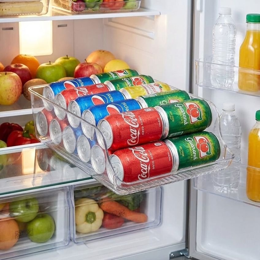 Organizador De Latas Transparente G Despensa Geladeira Refrigerantes Cervejas - imagem 2