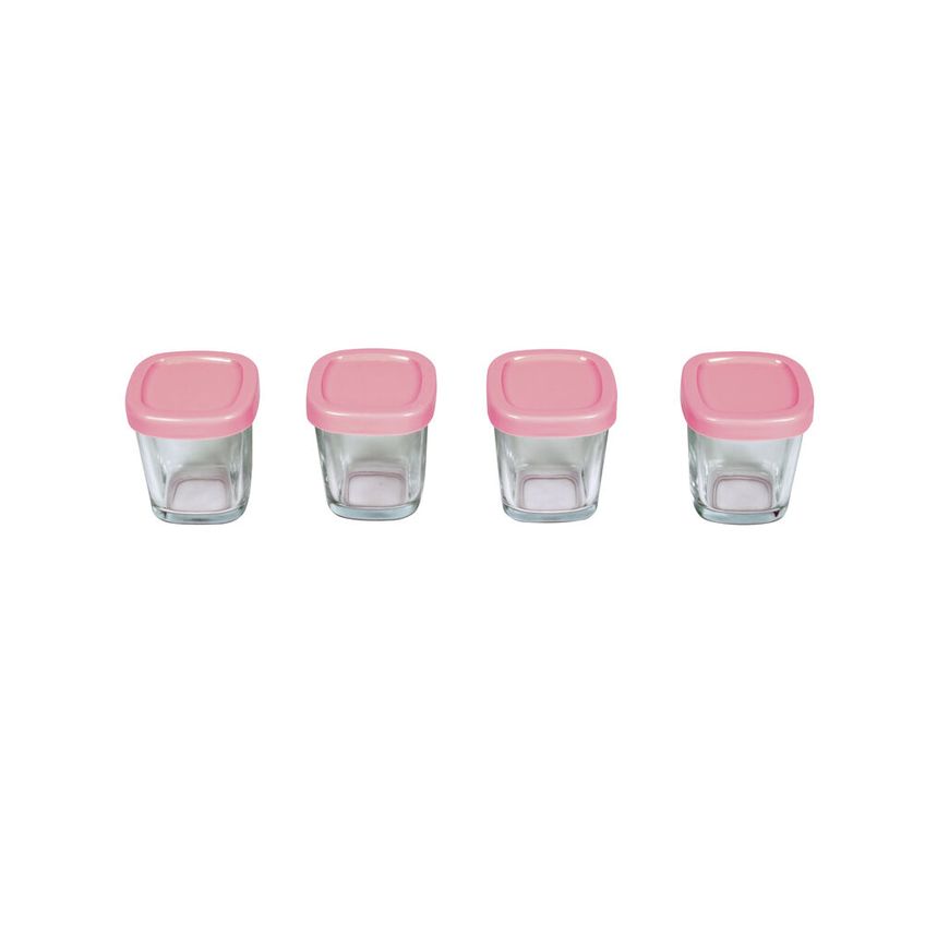 Potes De Armazenamento Para Alimentos Clingo - 4 Unidades Rosas - imagem 3