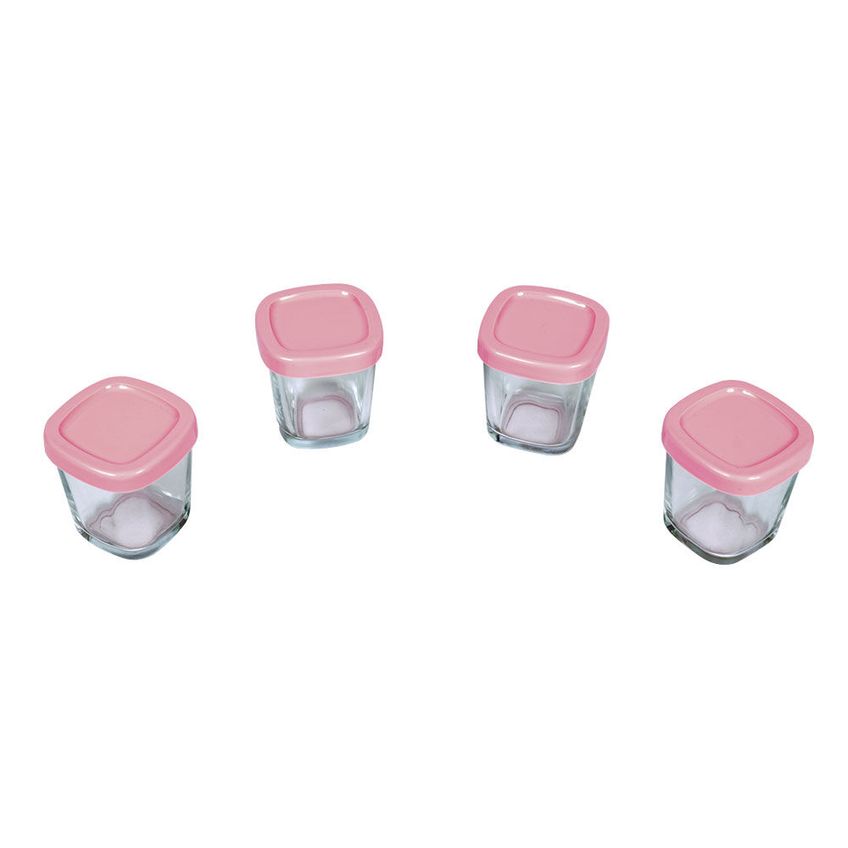 Potes De Armazenamento Para Alimentos Clingo - 4 Unidades Rosas - imagem 4