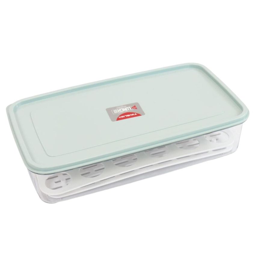 Organizador Para Ovos Duplo Tampa De Plástico 18 Espaços Geladeira - imagem 3