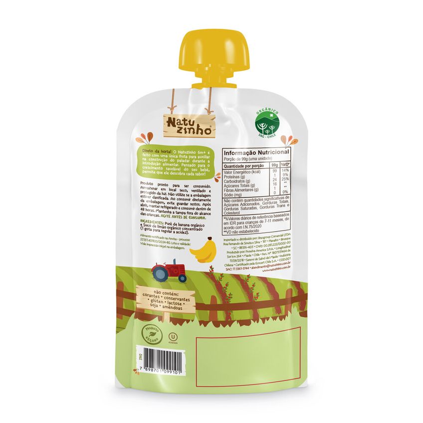 Papinha De Fruta Orgânica Natuzinho Banana 100g – Sem Conservantes - imagem 5
