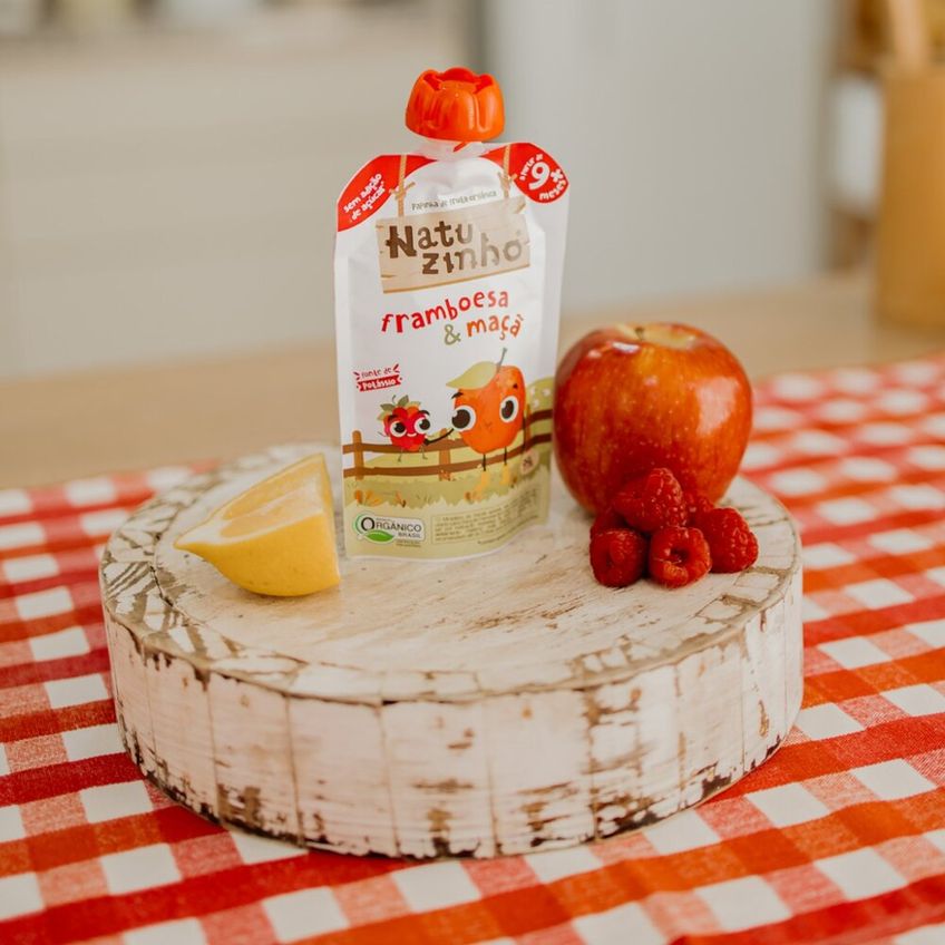 Papinha De Fruta Orgânica Natuzinho Maçã E Framboesa 100g – Sem Conservantes - imagem 2