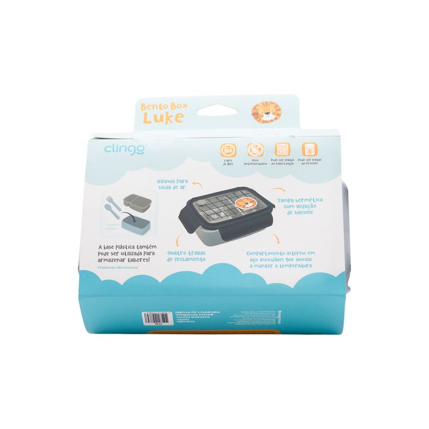 Bento Box Térmica Inox Luke Com Divisórias - Lancheira Infantil - imagem 3