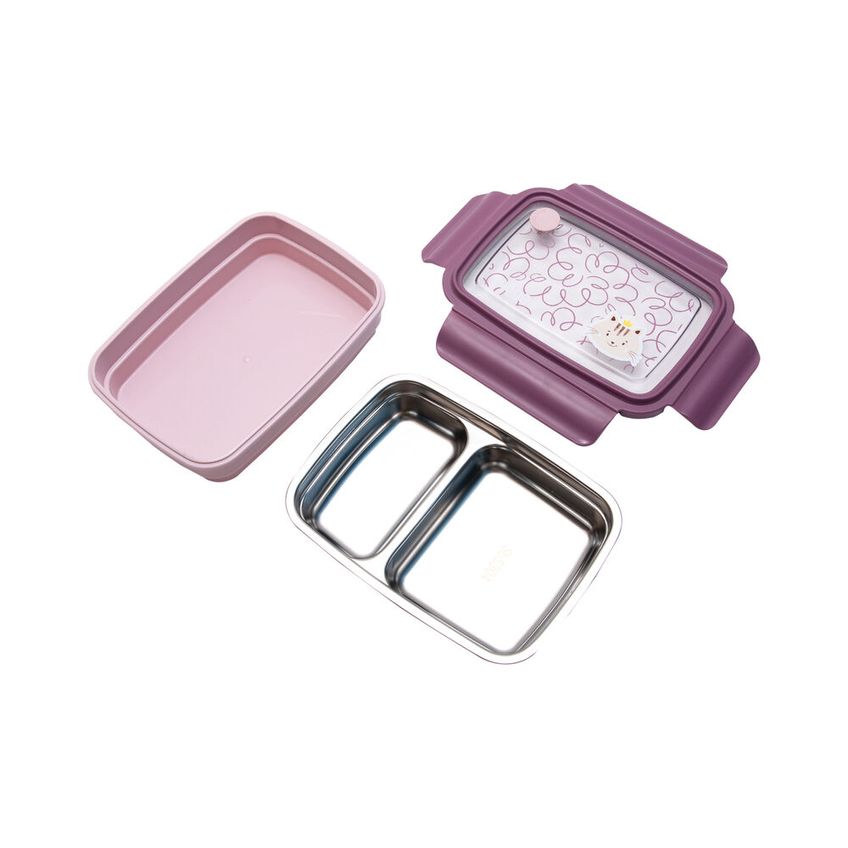 Bento Box Térmica Inox Milky Com Divisórias - Lancheira Infantil - imagem 3