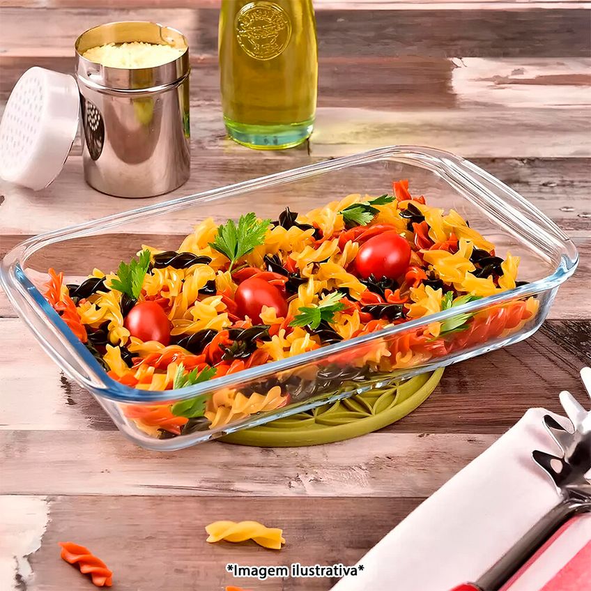 Conjunto 3 Travessas Retangulares Em Vidro Para Servir (1l+1,6l+2,2l) - imagem 3