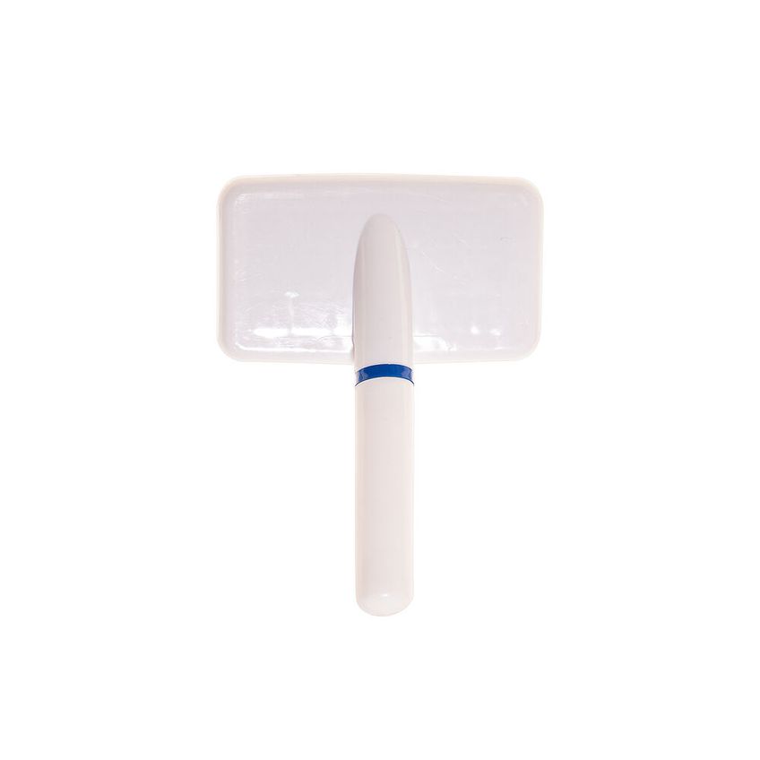 Rasqueadeira Branca P Para Cães E Gatos Dentes De Aço E Cabo Ergonômico - imagem 4