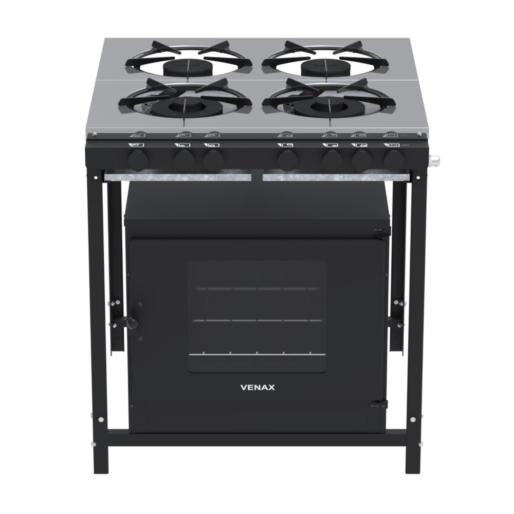 Fogão 4 Bocas Venax Industrial Gourmet Preto - Nffi 430-2