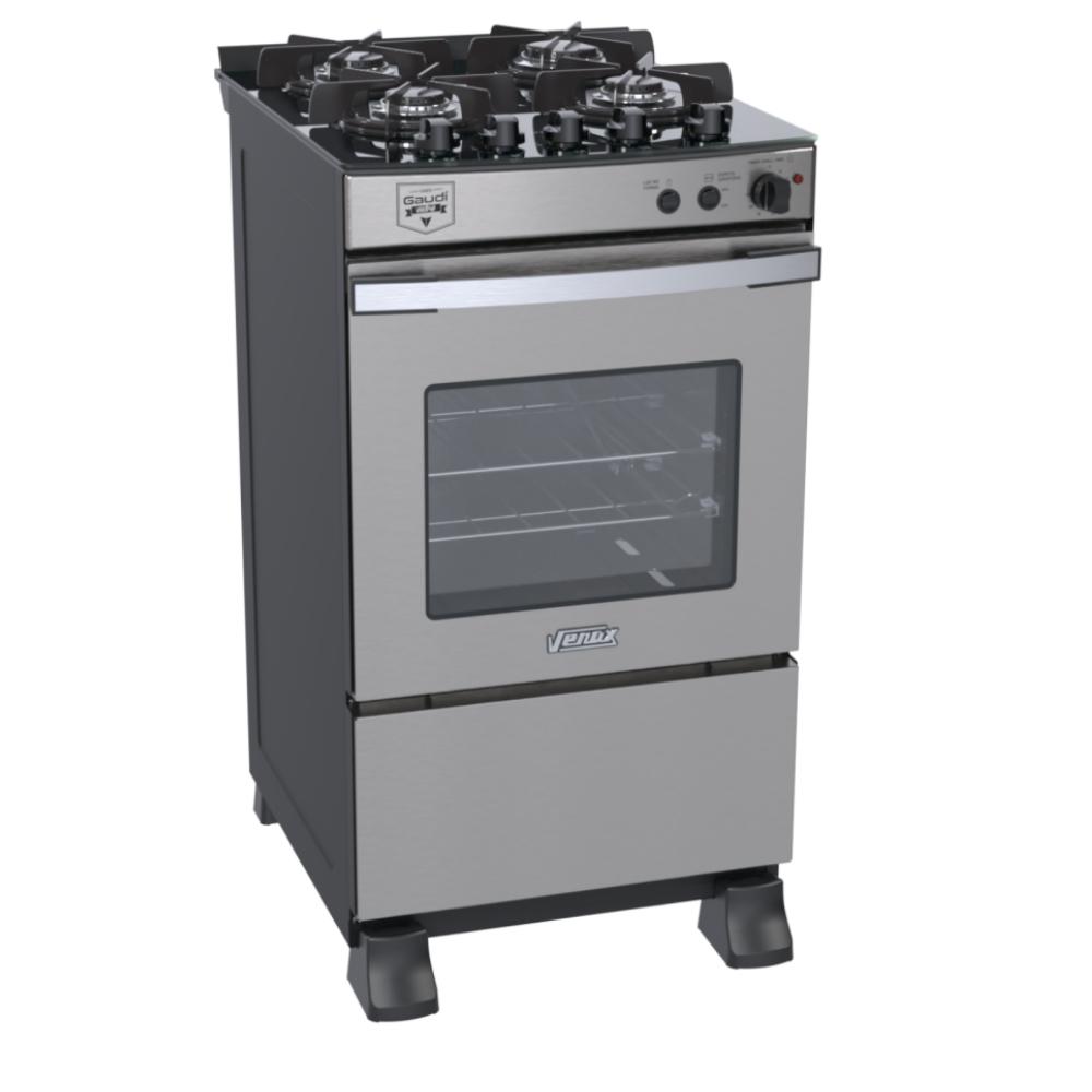 Fogão 4 Bocas Venax Gaudi Vetro Vitreo Inox Mesa em Vidro - 220v - 22169