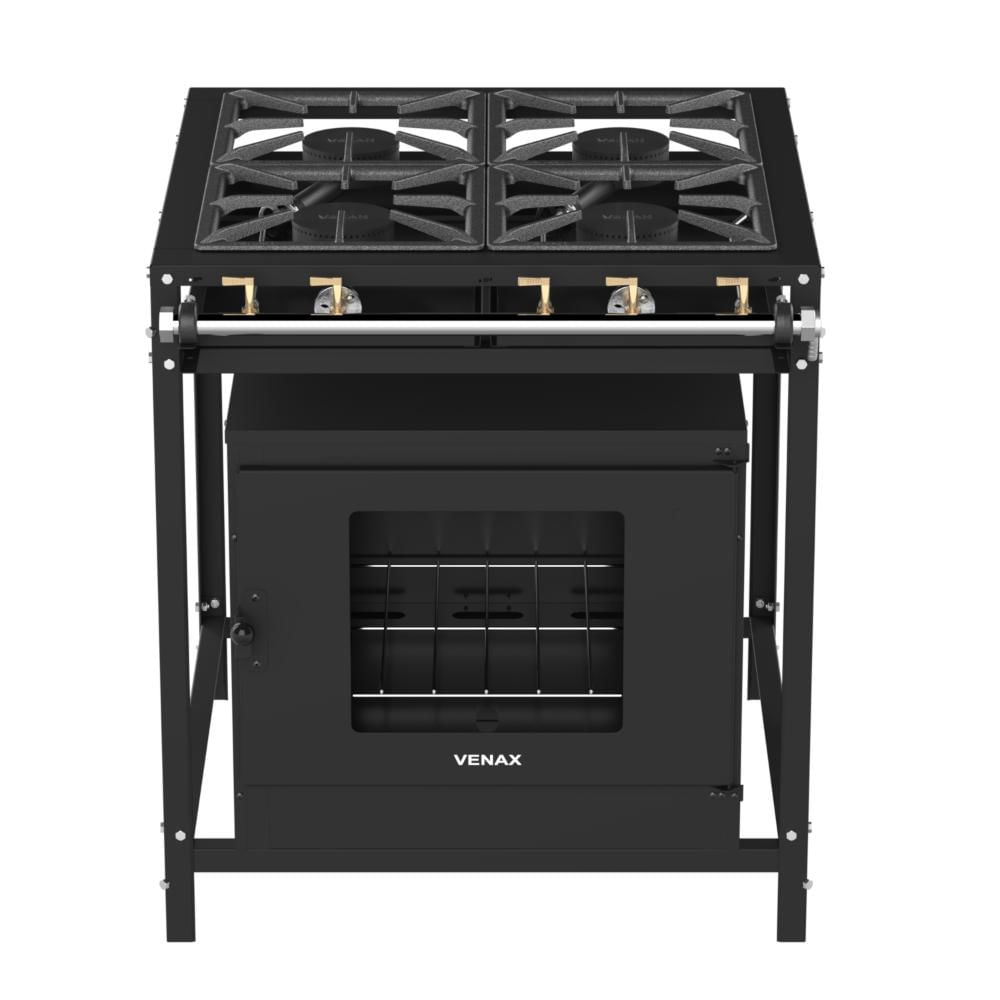 Fogão 4 Bocas Venax Industrial Com Forno Preto - Ffi 430
