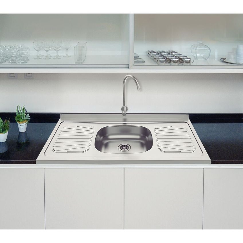 Pia De Apoio Tramontina New Raggi 40 Em Aço Inox 105x52cm Com Válvula - imagem 3