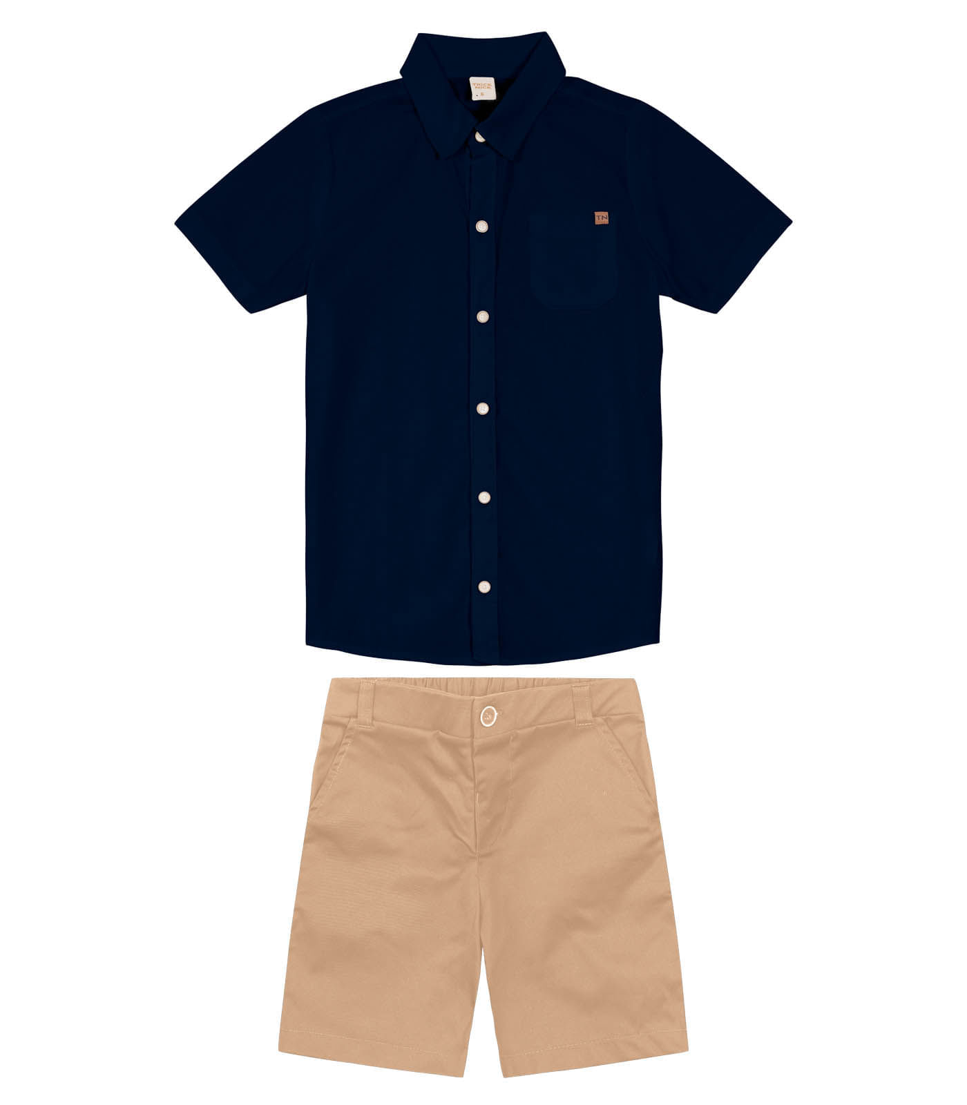 Conjunto Infantil Camisa Com Bermuda Trick Nick Azul 12